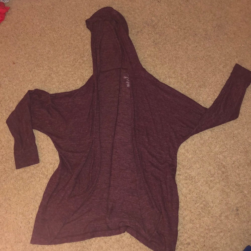 Cozy open front hooded cardigan